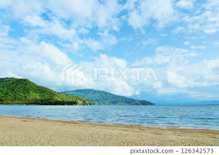 Blue sky and sea from Kehi no Matsubara, Fukui Prefecture 126342573