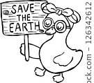 Save the Earth Goose Illustration 126342612