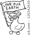 Love Our Earth Goose Illustration 126342639