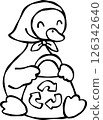 Goose Holding Recycling Bag Illustration 126342640