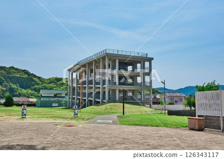 Tsunami evacuation tower in Hiwasaura Tsunami evacuation tower in Hiwasaura 126343117