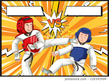 Martial Arts Sparring Match Showdown Martial Arts Sparring Match Showdown 126343494