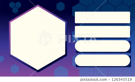 Hexagonal Game Show Interface with Gradient Background Hexagonal Game Show Interface with Gradient Background 126343519