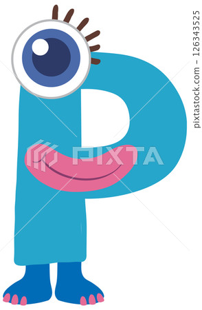 Playful Monster Alphabet Letter P Illustration 126343525
