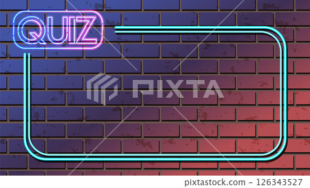 Neon Quiz Show Frame on Brick Wall Neon Quiz Show Frame on Brick Wall 126343527