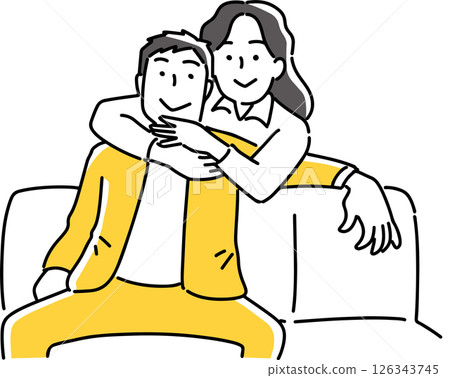 一個女人擁抱一個男人 一個女人擁抱一個男人 126343745