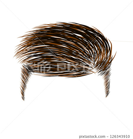 Illustration of a mixed black and brown hair style for men Illustration of a mixed black and brown hair style for men 126343910