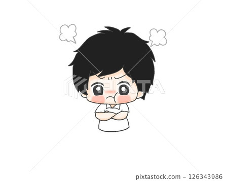Illustration of an angry boy 126343986