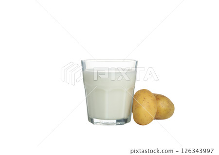PNG, Potato milk, isolated on white background 126343997