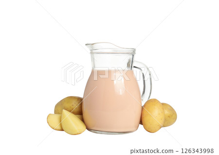 PNG, Potato milk, isolated on white background 126343998