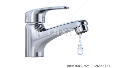 Contemporary bathroom fixture with minimalist lever design 126344164