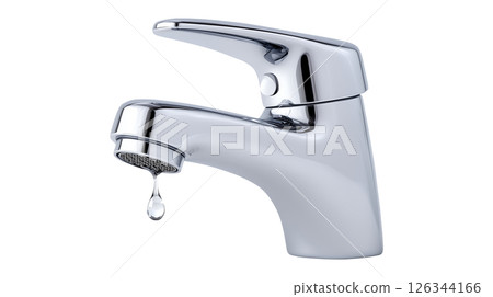 Modern plumbing fixture featuring streamlined design 126344166
