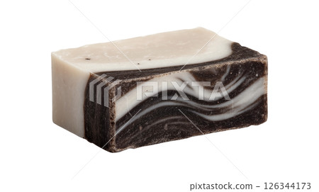 Artisanal body soap with natural color layering 126344173