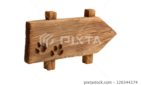 Rustic park sign with animal track indicators 126344174