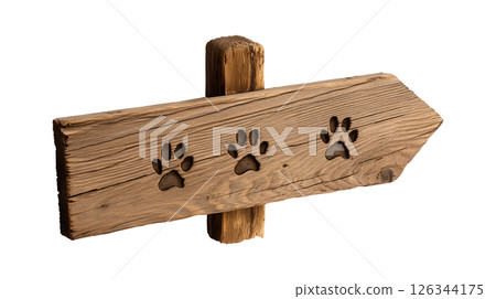 Wooden outdoor signage for pet friendly establishments 126344175
