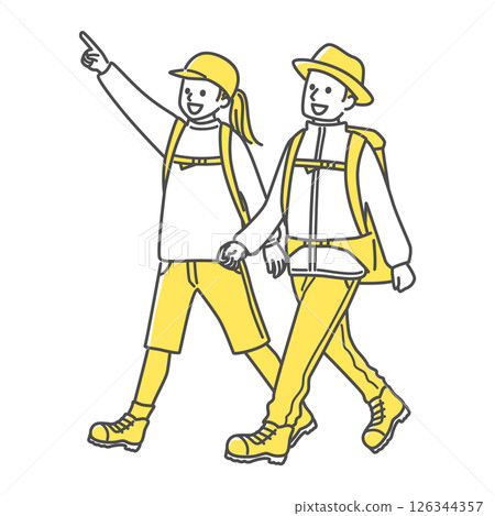 Young couple hiking 126344357