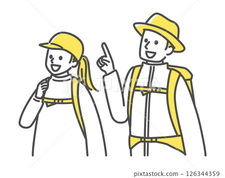 年輕夫婦徒步旅行 年輕夫婦徒步旅行 126344359