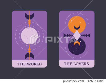 Cosmic Duality, The World and Lovers Minimalist Tarot Cosmic Duality, The World and Lovers Minimalist Tarot 126344484