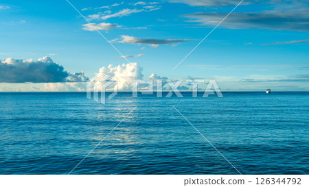 Blue ocean and sky summer background image 126344792