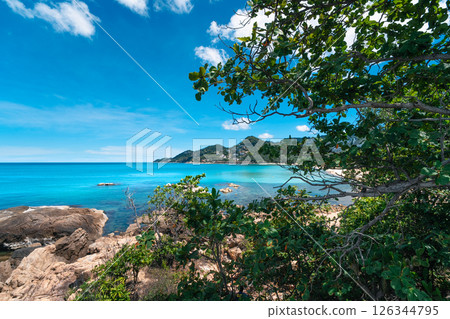 Tropical sea view on Koh Samui, sea and summer vacation Tropical sea view on Koh Samui, sea and summer vacation 126344795