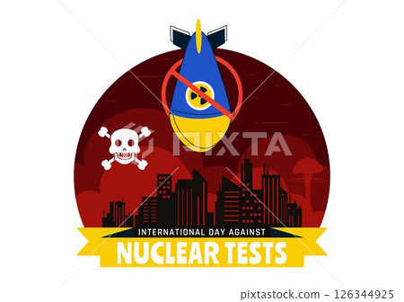 International Day Against Nuclear Tests Vector Illustration for August 29 Celebration Featuring the Earth and a Rocket Bomb in a Flat Background International Day Against Nuclear Tests Vector Illustration for August 29 Celebration Featuring the Earth and a Rocket Bomb in a Flat Background 126344925