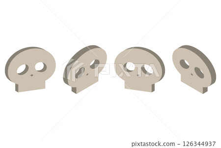 Set of isometric skull illustrations 126344937