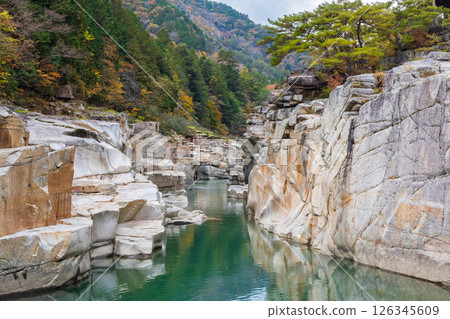 Agematsu Town, Nagano Prefecture in autumn - Autumn leaves on the Nezame Bed 126345609