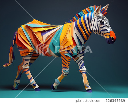 Paper craft style zebra 126345689