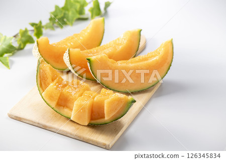 Fresh, sweet and delicious melons harvested from the field 126345834
