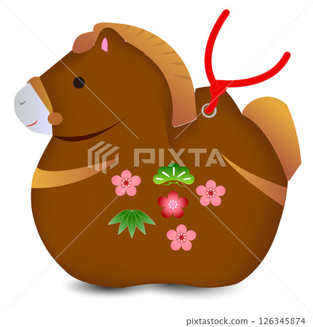 Horse New Year's card lucky icon 126345874