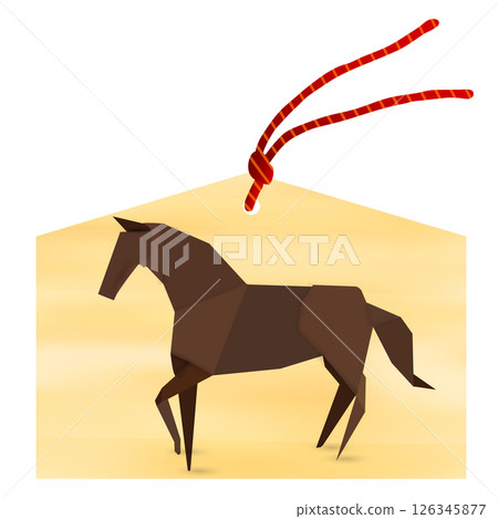 Horse New Year's card lucky icon 126345877