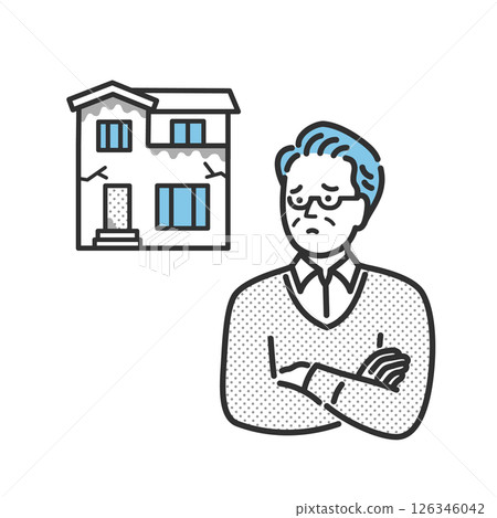 Senior man worried about renovation 126346042