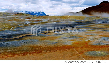 geothermal valley Hverir in Iceland. Namafjall Geothermal Area.  126346109