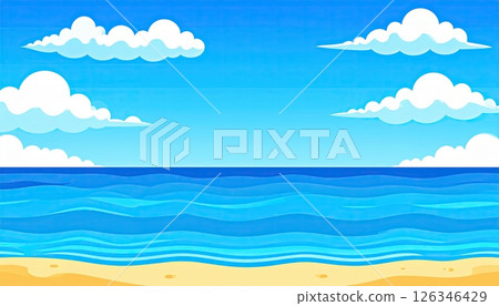 AI image: Summer beach illustration 126346429