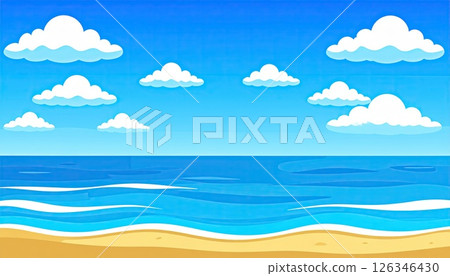 AI image: Summer beach illustration 126346430