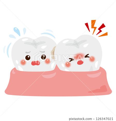 智齒和正常牙齒的特徵插圖 126347021
