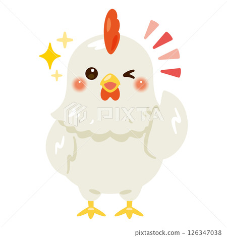 一隻雞發出好兆頭的人物插圖 一隻雞發出好兆頭的人物插圖 126347038