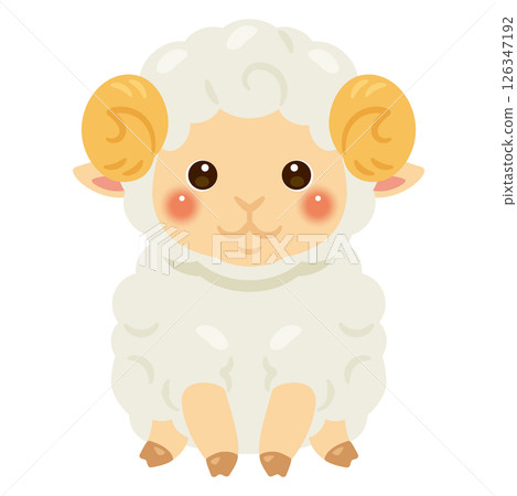 Illustration of a sitting sheep Illustration of a sitting sheep 126347192