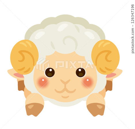 Illustration of a sheep lying face down Illustration of a sheep lying face down 126347196