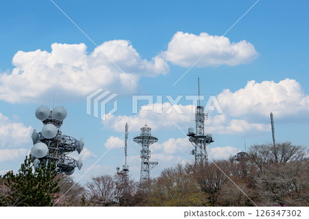 Radio towers on the summit of Mt. Hongu (Toyohashi relay station) 126347302