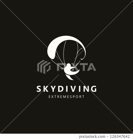 Skydiving logo sport high adventure Inspiration Silhouette Paragliding Template Skydiving logo sport high adventure Inspiration Silhouette Paragliding Template 126347642