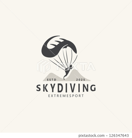 Skydiving logo sport high adventure Inspiration Silhouette Paragliding Template 126347643