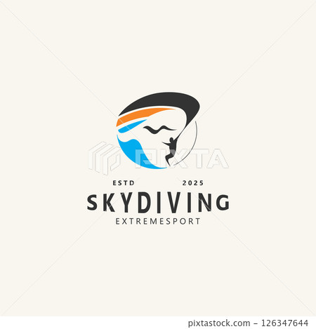 Skydiving logo sport high adventure Inspiration Silhouette Paragliding Template Skydiving logo sport high adventure Inspiration Silhouette Paragliding Template 126347644