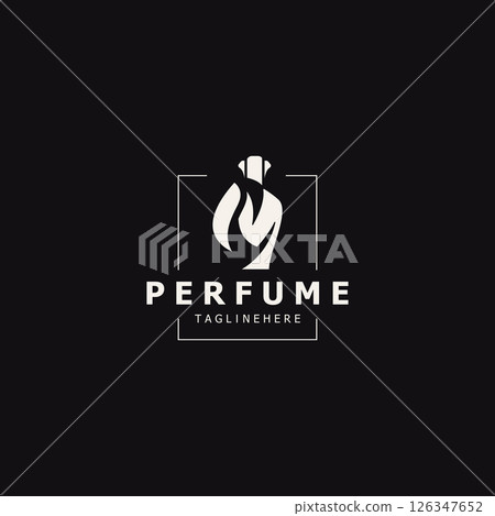 Perfume bootle logo design symbol can be used for business and cosmetic perfume shop template Perfume bootle logo design symbol can be used for business and cosmetic perfume shop template 126347652