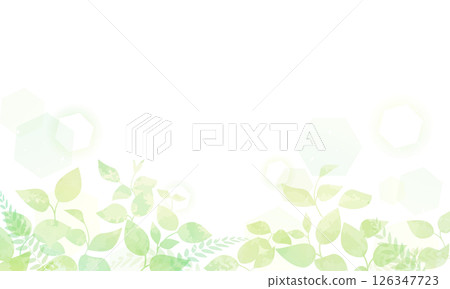 樹葉和光的水彩插圖 126347723