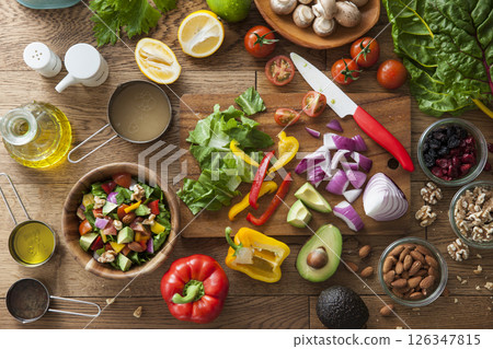 沙拉準備場景 126347815