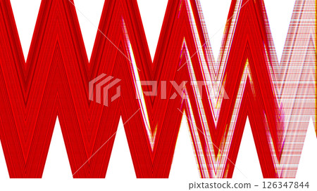 Dynamic red zigzag lines abstract art 126347844