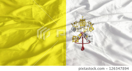 Vatican City Flag Wind Waving Close Up 126347894