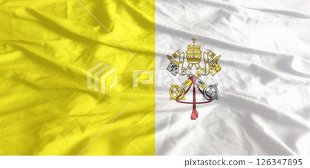 Vatican City Flag Wind Waving Close Up Vatican City Flag Wind Waving Close Up 126347895