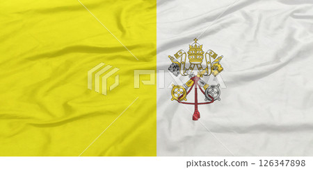 Vatican City Flag Wind Waving Close Up Vatican City Flag Wind Waving Close Up 126347898